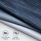 Ombre 100% Blackout Curtains, Navy Blue and Greyish White Full Room Darkening Thermal Insulated 84 Inches Long Drapes for Bedroom/Living Room Grommet Window Treatments Modern 52Wx84L, Set of 2