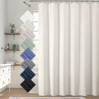 Moga Navy Blue Fabric Shower Curtains for Bathroom - Blue Hotel Spa Polyester Cloth Bath Curtain with 12 Holes, 72x72, Machine Washable, Navy Blue