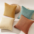 Throw Pillow Covers Cushion Cases, Set of 4 Soft Velvet Modern Double-Sided Designs, Mix and Match for Boho Farmhouse Fall Home Decor (18x18 inch, Orange/Teal)
