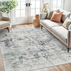 Soalmost Washable Area Rug 8x10, Large Soft Rugs for Living Room Vintage Beige Carpet 8x10 Area Rugs for Bedroom Dining Room Non-Slip Stain Resistant Under Table Rug