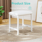 Small Vanity Stool, Cute Vanity Stools with Cushion, White Makeup Vanity Chair for Small Spaces, Living Room, Bedroom, Bathroom, Entryway, Ottoman Foot Rest for Couch Sillas Modern