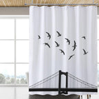 Fabric Shower Curtain Liner, Waterproof Hotel Quality, Bathroom Curtains Rust Resistant Grommets, 72 x 72 Machine Washable (Black)