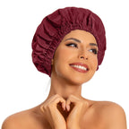 Reusable Shower Cap for Women, Large Waterproof Shower Bonnet Washable Elastic Band Bath Hair Hat for Long Hair, Braids(Pink)