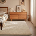 Area Rugs for Bedroom, Christmas Upgrade Non-Slip Ivory Fluffy Soft Shag Living Room Carpet, Indoor Floor 4x6 Fuzzy Shaggy Living Room Plush Nursery Rug for Kids Home Dorm Decor Aesthetic