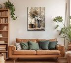 Farmhouse Rustic Daisy Canvas Wall Art Vintage Country Floral Posters Print White Jasmine Flowers and Rust Color Watering Can Wall Decor Picture for Living Room Bedroom Bathroom Decoration