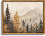 Framed Canvas Wall Art,Vintage Decor,Landscape Nature Country Wildflower Paintings Farmhouse Pictures Modern Artwork Rustic Fall Flower Prints Cottagecore Office Living Room Bedroom Bathroom