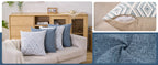HPUK Decorative Throw Pillow Covers Set of 4 Square Couch Pillows Linen Cushion Cover for Couch Sofa Living Room, 18"x18" inches, Blue