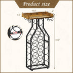 X-cosrack Wine Rack Freestanding Floor, Wine Storage Rack Mini Bar Table with Tabletop, Glass Holder Wine Bottle Display Stand Liquor Cabinet for Home Bar Kitchen Living Room