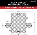 Easy-Going Reversible Couch Cover for 3 Cushion Couch Sofa Cover for Dogs Water Resistant Furniture Protector Cover with Foam Sticks Elastic Straps for Pet Cat (Sofa, Gray/Light Gray)